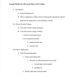 Superb College Research Paper Outline Essay Sample Doc Write Download