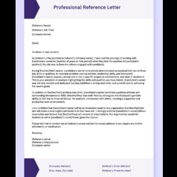 Free Letter Of Recommendation For Employee Templates Professional Reference Template