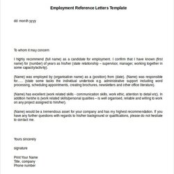 Perfect Employment Reference Letter Templates Free Sample Example Template Letters Job Recommendation Format
