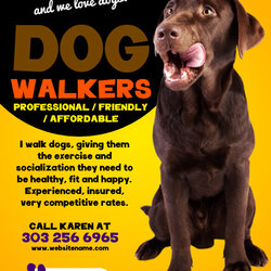 Spiffing Dog Walking Template Card Templates Walkers Flyers Ts