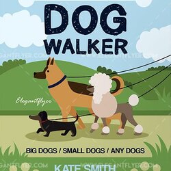 Preeminent Dog Walking Flyer Template Free Download Printable Templates Walker