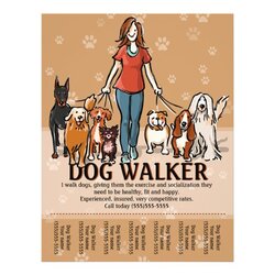 Admirable Dog Walking Business Tear Sheet Flyer Template Walker Advertising Flyers Templates Au Promotional