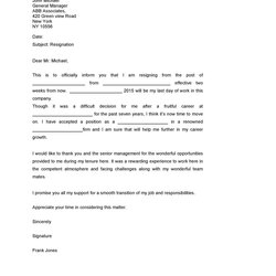 Peerless Two Weeks Notice Letters Resignation Letter Templates Template