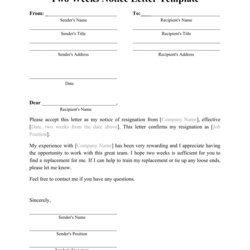 Capital Two Weeks Notice Letter Template Download Printable Fill Print Big