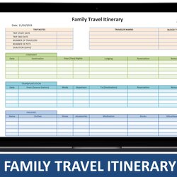 High Quality Excel Template For Travel Itinerary
