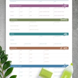 Outstanding Download Printable Travel Itinerary Schedule Returning Departing Template