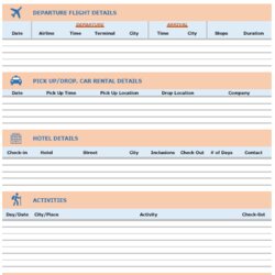 Vacation Itinerary Packing List Template In Excel Image
