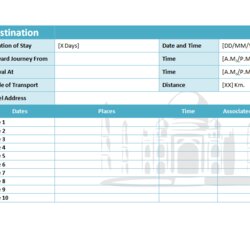 Smashing Travel Itinerary Template My Excel Templates