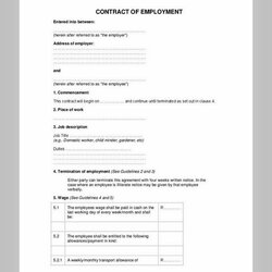 Wizard Template For Employment Contract Free Sample Schedule South Africa