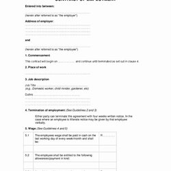 Simple Employment Contract Template Free Best Of Basic