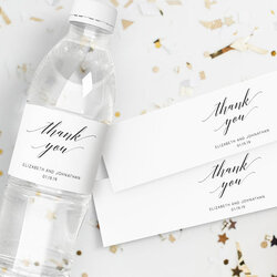 Peerless Wedding Water Bottle Label Template Editable