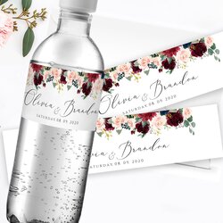 Wedding Water Bottle Label Printable