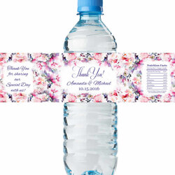 Tremendous Wedding Water Bottle Labels Love Is Sweet Bridal Shower Floral