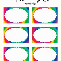 Great Name Tag Template Free Printable Of The Best Templates Dye Tie Tags Badge Labels School Preschool Kids
