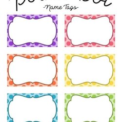 Swell Labels Free Printable Name Tags Tag Polka Dot Templates Template Plate Editable Kids School Preschool