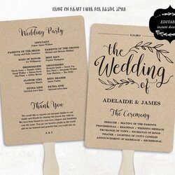 The Highest Quality Printable Wedding Program Template Rustic Fan Calligraphy Ceremony Kraft Vine Reception