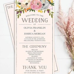 Eminent Printable Wedding Programs Great For Weddings On Budget Only Ceremonies