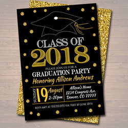 Cool Editable Graduation Party Invitation High School Invite College