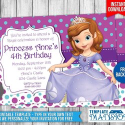 Spiffing Sofia The First Invitation Templates In Birthday Template Princess Tarpaulin Blank