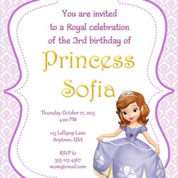 Marvelous Pin On Um Sofia First Party Invitation Invitations Princess Birthday Template Templates Blank