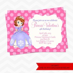 Superb Sofia The First Invitation Printable Invitations