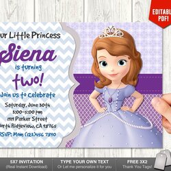 Fantastic Sofia The First Invitation My Party Templates