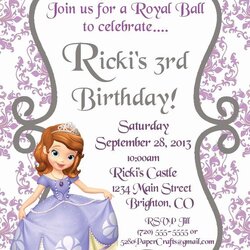 Brilliant Sofia The First Invitation Templates Awesome Ideas About Princess Invitations