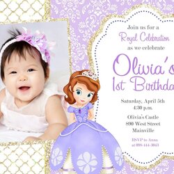 Splendid Sofia The First Invitation Templates Birthday Party Invitations Template File Princess Blank Board