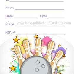 Tremendous Free Printable Bowling Invitations Birthday Party Kids Invitation Templates Invites Girls Template