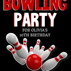Bowling Birthday Party Invitation Template Ts