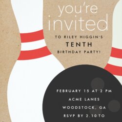 Admirable Bowling Birthday Party Invitation In