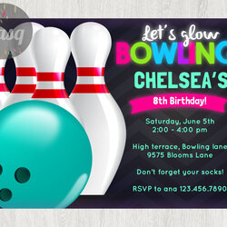 Exceptional Bowling Birthday Invitations Templates Free