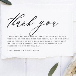 Magnificent Editable Wedding Thank You Template Calligraphy Australia