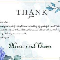 Sublime Blue Floral Wedding Thank You Card Template Free Download