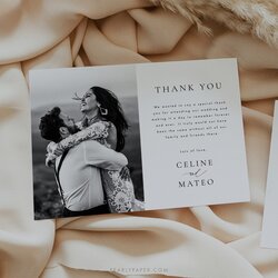 Swell Wedding Thank You Card Template Digital Download Printable
