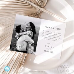 Brilliant Wedding Thank You Card Template Digital Download Printable