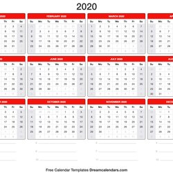 Admirable Calendar Template Printable