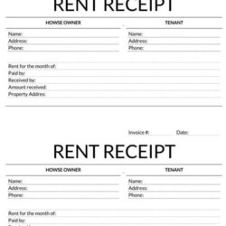Excellent Free Rent Receipt Templates Printable Excel Word