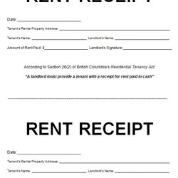 Wonderful Free Printable Rental Receipt Template Word Excel Rent Format