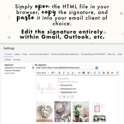 Clickable Email Signature Little Theme Shop Template Gallery