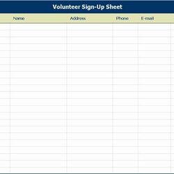 Brilliant Volunteer Sign Up Form Template Beautiful Sheet