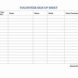 Superb Volunteer Templates Excel
