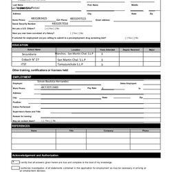 Superlative Sample Employment Application Form Template Job Employee Guarantor Examples Personal Related