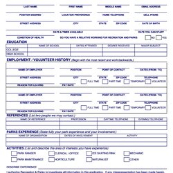 Cool Free Employment Job Application Form Templates Printable