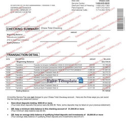 Cool Chase Bank Statement Template High Quality Fake Account