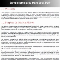 Great Free Employee Handbook Template Word Templates Examples Example Business Doc Samples Of