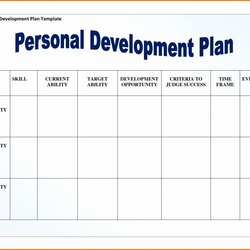 Spiffing Personal Development Plan Template Formidable Photo