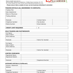 Spiffing Free Sample Credit Application Forms In Ms Word Excel Form Customer