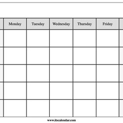 Printable Blank Monthly Calendar Template