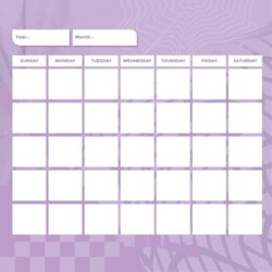 Super Free Blank Calender Template Flash Card